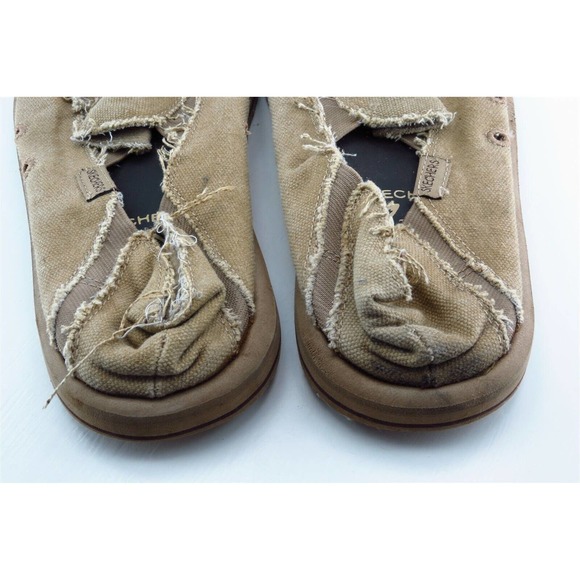 Skechers Shoes Sz 9 M Round‎ Toe Brown Loafers Fabric Men - Picture 5 of 7